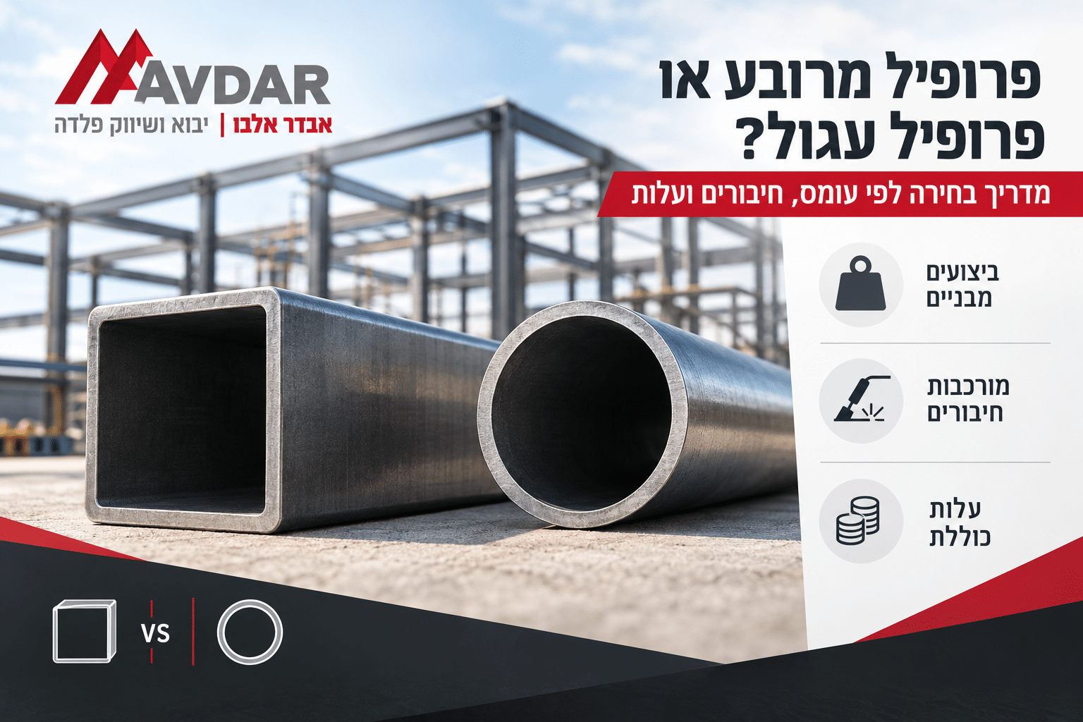 פרופיל מרובע ופרופיל עיגול - אבדר אלבו
